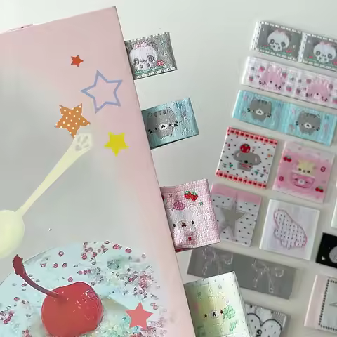 Kawaii Label Index Tab Stationery Sticker Embroidery Lucky Tag Label Sticker Scrapbooking Sticker Se