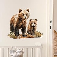RoyoLam Lifelike Bear Wall Stickers for Nursery Mama Bear Animals Wall Decal Stickers Peel and Stick