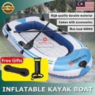 Fishing boat Inflatable Boat kayak Intex 2 3 4 person bot angin kayak memancing fiber PVC rubber boat with pump cushion