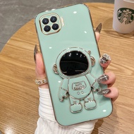 AnDyH 2022 New Design For OPPO A93 2020 Reno 4F F17 Pro A73 2020 Case Luxury 3D Stereo Stand Bracket Astronaut Fashion Cute Soft Case