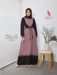 Gamis Katun Dewasa SEPLY MEYRA 05 || LILAC SNOW - NOSTALGIA ROSE