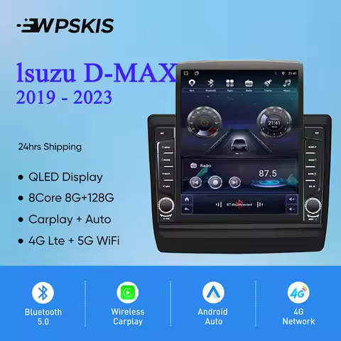 8Core Android 14 8G+128G Car DVD Radio Audio Stereo HU GPS Navi Monitor For Isuzu D-max dmax 2019 20