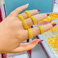 REPLIKA 24krt Crum Gold Plated Sand Engagement Ring Light Gold 8 gram Premium Gold Replica Girls Rin