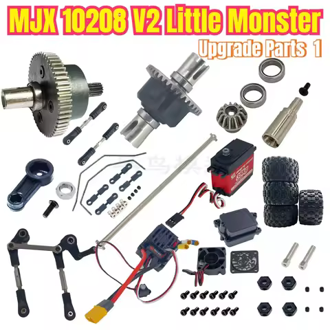 MJX 10208 V2 Little Monster RC Car Accessories Brushless Remote Control Vehicle Parts 1 Servo ESC Ti
