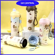 GANTUNGAN [ GC ] CUTE BAKERY STAINLESS SUS 316 TUMBLER 600ML CUTE DESSERT CARTOON MOTIF STRAW TUMBLE