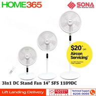 PRE-ORDER (ETA END AUG) Sona 3In1 DC Stand Fan 14" with Remote SFS 1189DC