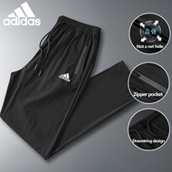 Seluar Trek Lelaki Zip Slim Fit Hitam Seluar Sukan Panjang