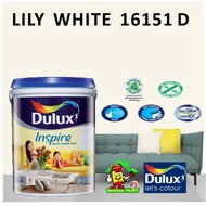 LILY WHITE 16151 D ( 1L ) DULUX INSPIRE INTERIOR SMOOTH SHEEN PAINT LOW ODOUR LOW VOC / EASY CLEAN /