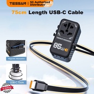 TESSAN - Universal 85W International Travel Adapter with Built-in USB-C 75cm Cable 1A4C / 636EFW 85W