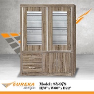EUREKA 978 5ft Sliding Door Wardrobe/ Almari Baju Pintu Geser Drawer (Deliver &amp; Installation Within Klang Valley)
