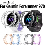 Soft TPU Protective Case Cover For Garmin Forerunner 970 Protector Transparent Frame Bumper Shell