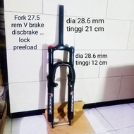 MTB 27.5 inch front fork / fork size oversize V brake disc brake