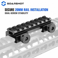 SOARSHOT PRM-518 0.5 Inch Picatinny Riser Mount 85mm 20mm to 20mm Aluminum Weaver Rail Adapter