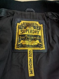 英國品牌 Superdry 極度乾燥 黑色真皮大型重型機車騎士外套 羊皮外套 皮衣外套