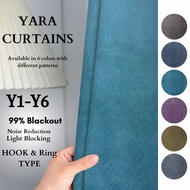Yara ready stock!!! Curtain pattern thick curtain blackout UV protection (Hook/ring) window curtain made in Malaysia