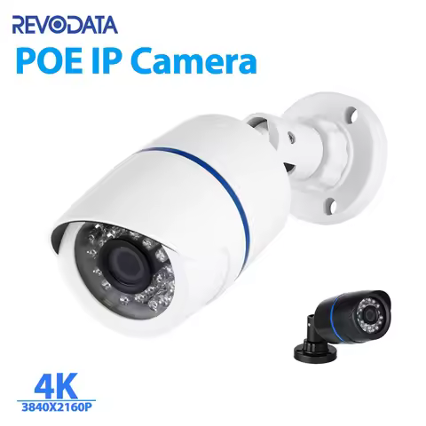 8MP 4K IP66 Waterproof Bullet Outdoor POE Camera, IP Surveillance Camera Security Night CCTV System 