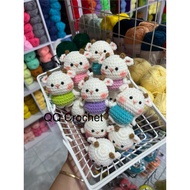 Wool horned sheep keychain