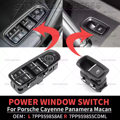 For Porsche Macan Cayenne Panamera (970 95B 92A) Front Door Window Switch 7PP959858AFDML 7PP959858AE