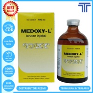 MEDOXY L 100 ml dan 50ml - Obat Injeksi Untuk Ayam Kucing Sapi Domba Kuda Sakit Snot Ngorok CRD  Hijau