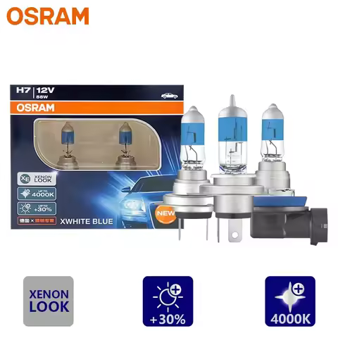OSRAM H1 H4 H7 H11 HB3 9005 XWHITE BLUE Car Halogen Headlight 4000K Warm White +30% Bright Auto Lamp
