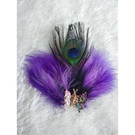Peacock butterfly feather brooch. feather accessories. feather clip
