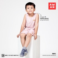 AWAN KIDS - Basic Pocket Children's SET, Singlet & Shorts, Ages NB - 10 Years - SET AW 03