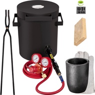 VEVOR Propane Melting Furnace 2/4/5/6/10 KG Metal Foundry Furnace Kit w/ Graphite Crucible & Tongs C
