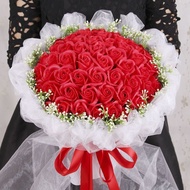 Hot selling♛99 Roses Imitation Flower Simulation Soap Flower Finished Large Bouquet Valentine's Day Gift for Girlfriend