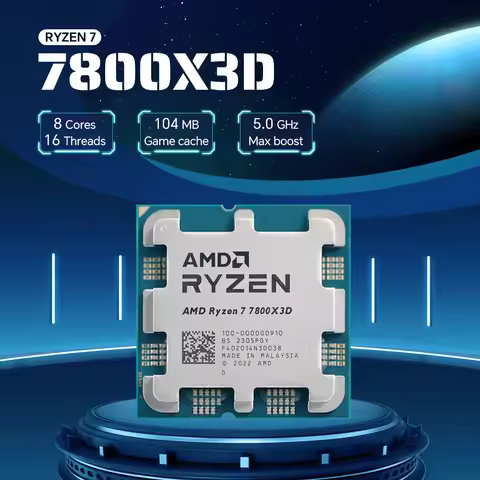AMD Ryzen 7 7800X3D 5NM 8-Core 16-Thread 4.2GHz Socket AM5 L3=96M 120W DDR5 R7 7800X3D Gaming CPU Pr