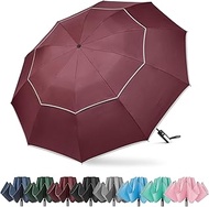 G4Free 54 Inch Windproof Inverted Umbrella with Reflective Stripe Large Compact Reverse Golf Umbrell