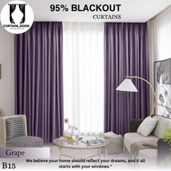 Curtain Zoon B15 (260CM Height) Langsir Berkualiti Tinggi 99% Blackout Curtain (Hook/Ring) High Qual