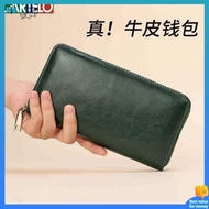 dompet beg duit lelaki Dompet cowhide lelaki 2024 dompet baharu dompet kulit lilin kulit tulen lelaki dompet beg tangan berkapasiti besar