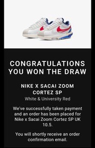 NIKE X SACAI ZOOM CORTEZ SPUK10.5