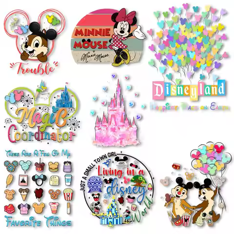 Chip N' Dale Castle Balloon Iron on Transfers Thermal Stickers for Clothes Patches on Tshirts