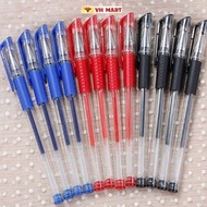 Combo of 10 high quality gel ballpoint pens with even ink 0.5mm P0391 Black Blue Red Ink - VH MART