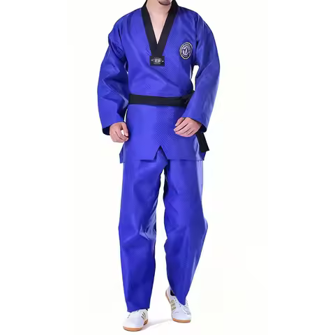 Adult Unisex Karate Gi Professional TKD Clothing Blue Red Combat Fighter Uniforms Competition Taekwo