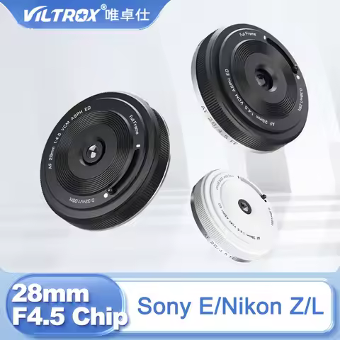 Viltrox AF 28mm F4.5 Chip Ultra-Thin Auto Focus Full Frame Prime Pancake Lens for Sony E/Fuji X/Niko