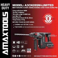 Máy khoan bê tông 3 chức năng dùng pin Amaxtools A3CN28SM-LIMITED (chưa bao gồm pin sạc)