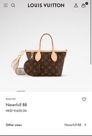 全新Louis Vuitton LV neverfull bb
