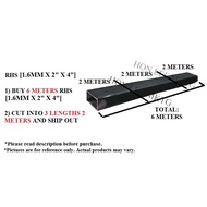 [1.6MM+/- (THICKNESS)] - [2" X  4"] [BUY 6M--> CUT TO 3PCS 2M] RECTANGULAR HOLLOW COLD ROLLED / MILD