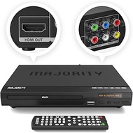 HDMI DVD Player for TV, 1080P Region, HDMI Included, Slim Mini DVD Player with Remote Control, USB DVD Player with CD Compatibility, HDMI or AV Output | Majority DVD Player for Smart TV