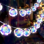 20 LED Globe Disco Ball Mirror String Lights, 10ft USB&amp;Battery Powered Fairy Lights,Ramadan Decoration Lighting for Halloween, Christmas Gifts, Tree Decor Outdoor Indoor Patio Party Garden
