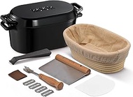 Kook Dutch Oven with Lid, Sourdough Bread Baking Supplies, Banneton Bread Proofing Set, Dual Handles