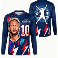 Football Star 3D Digital Printed Long-Sleeved T-Shirt Men Contrast Color Trendy Jersey Top Casual Al