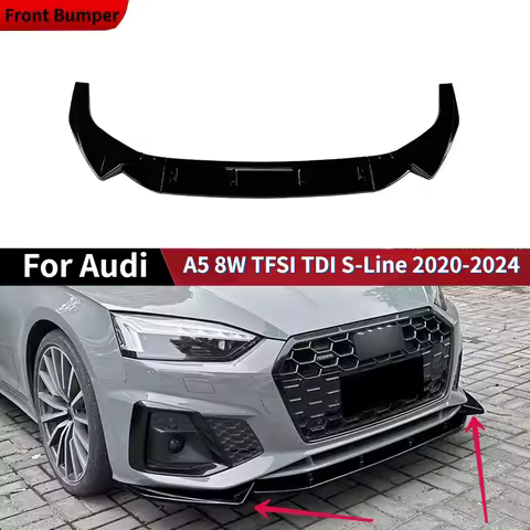 Car Front Bumper Lip Spoiler Splitter Diffuser Retrofit For Audi A5 S5 B9 B9.5 A5 8W TFSI TDI S-Line