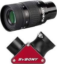 SVBONY SV135 Zoom Eyepiece with SV188P Dielectric Mirror Star Diagonal, 1.25 Inch, Zoom 7 to 21mm Te
