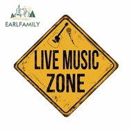 EARLFAMILY 13cm x 12.6cm For Live Music Zone Car Stickers Personality Scratch-Proof Truck Trolley He