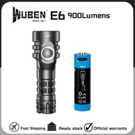 WUBEN E6 EDC Flashlight High Beam LED MIni Flashlight 900 Lumens Outdoor Flashlight Waterproof Flash