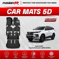 Fusion R 5D Car Carpet for All New Fortuner Premium Car Floor Carpet Carbon