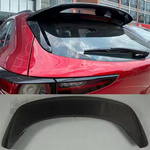 For 2020-2024 Mazda CX-30 Real Carbon Fiber Roof Spoiler Wing Car Rear Window Tail Lip Accessories B